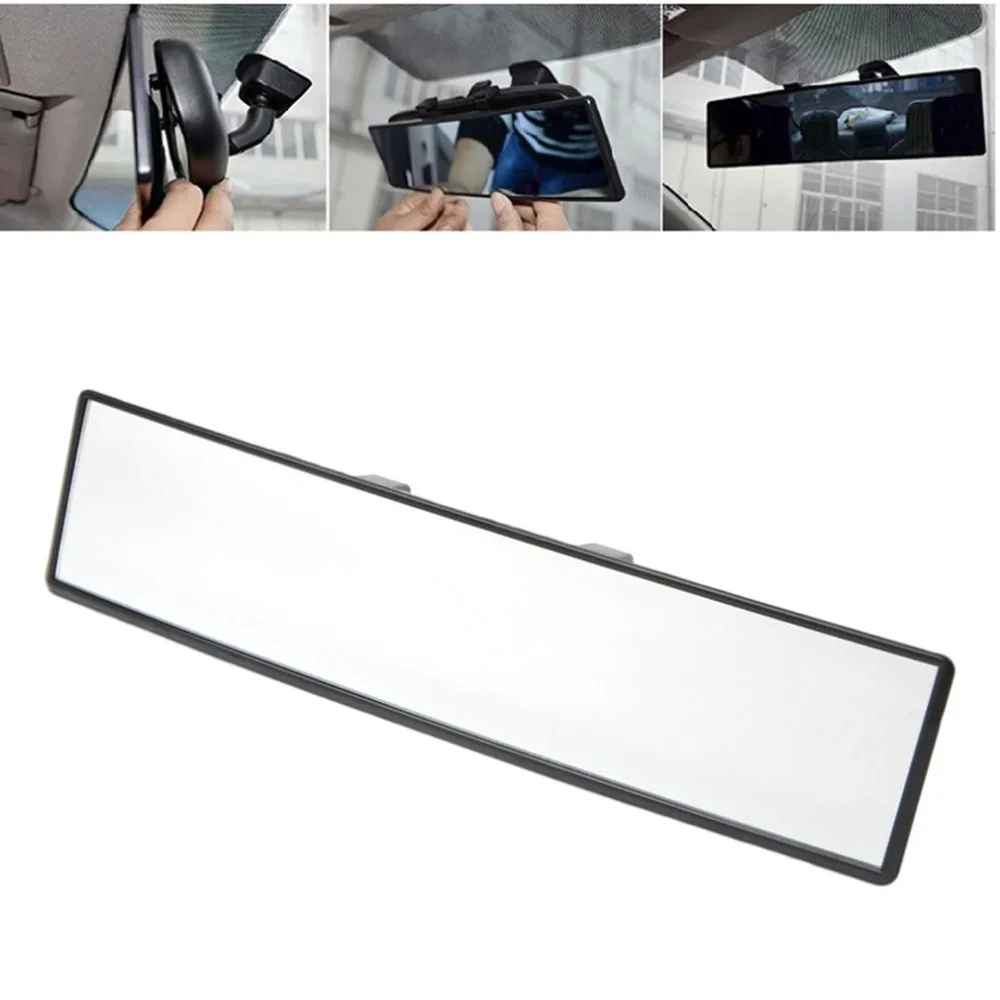 

New Universal 300mm Car Rear Mirror Wide-angle Rearview Mirror Auto Wide Convex Curve Interior Clip On Rear View Mirror