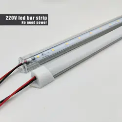 AC110V220V Led жесткая лента жесткий бар свет 30/50/60/100 см 220 В профиль алюминиевый сплав магазин домашние белый/теплый 100 шт./слот