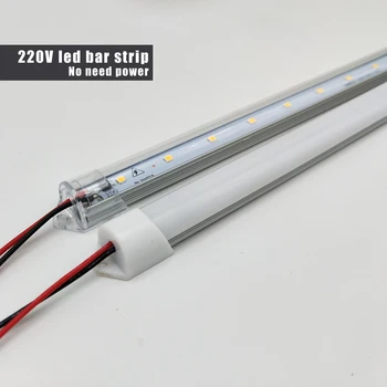 

AC110V220V Led rigid strip hard bar light 30/50/60/100cm 220V Aluminium alloy profile shop indoor home white/warm 100pcs/slot