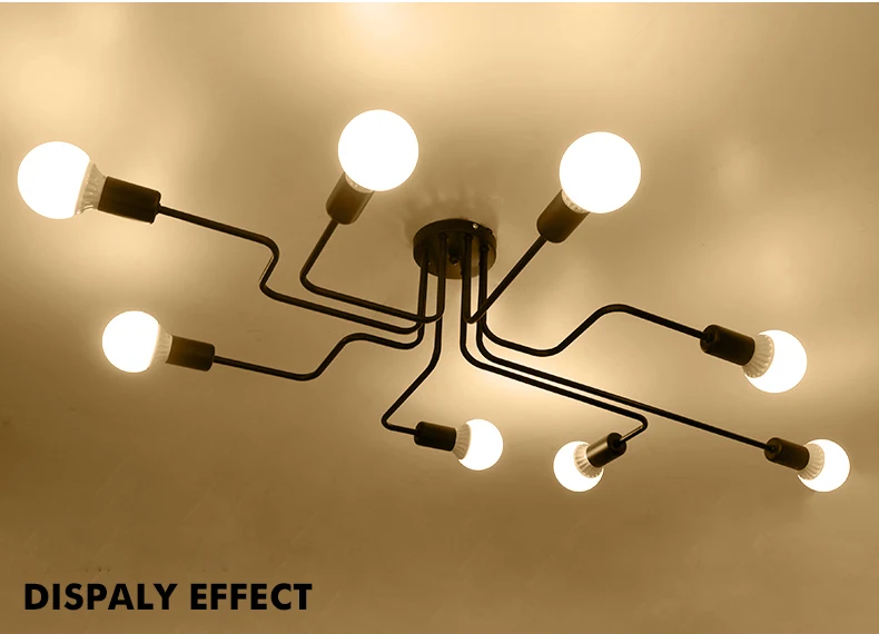 Современные потолочные светильники Лофт паук E27 лампа креативное Домашнее освещение несколько Дин комната прикроватные железные светильники