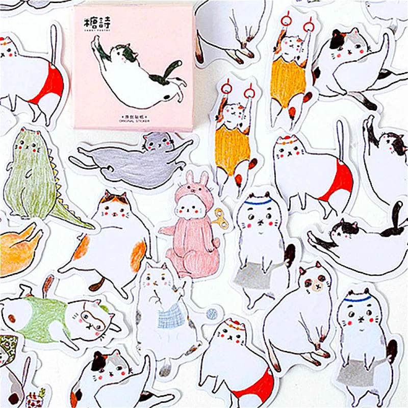 

Hot Sale 45pcs/set Cat Group Notebook Diary Drawing Painting Graffiti Cover Paper Memo Pad Office School Supplies Gift