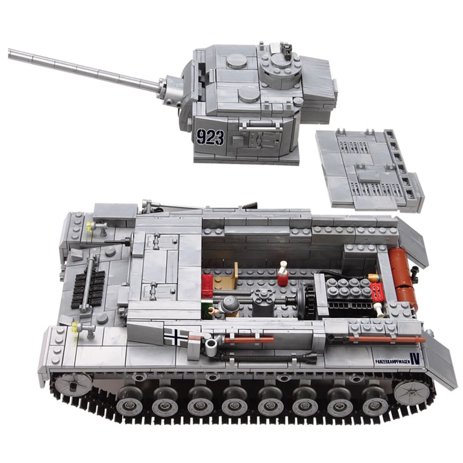 Kazi большой Танк Panzer IV 1193 шт. строительные блоки военная армия конструктор Набор