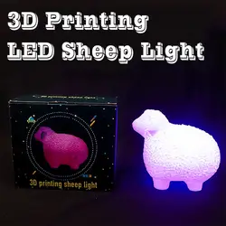 USB 3D принт светодио дный овец ночник DC5V Перезаряжаемые 16 Цвета RGB творческий подарок для детей Спальня Home Decor 8 см-20 см