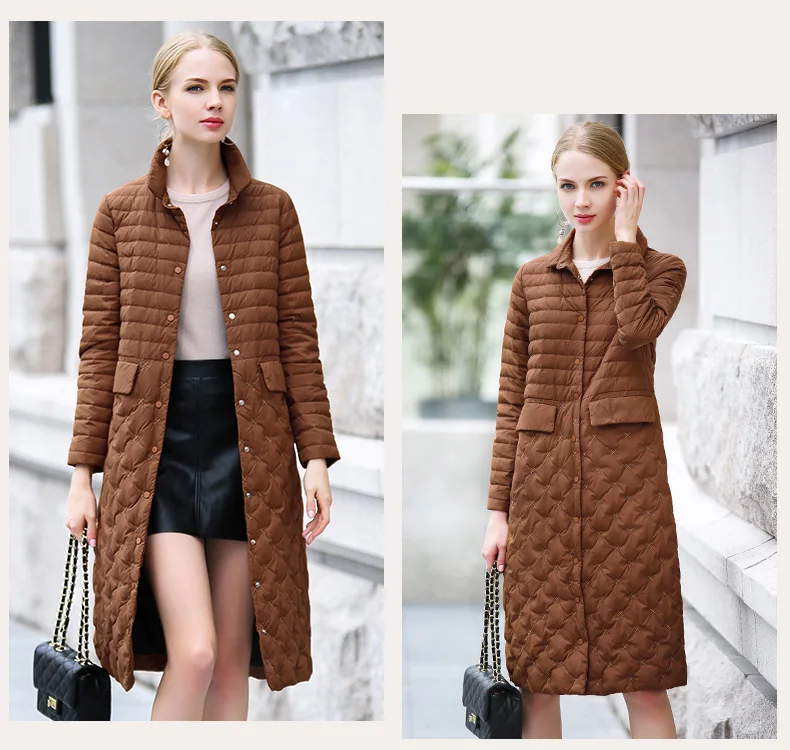 Down Coat Women Long Over Knee Jackets 2018 Winter Light Down Over Coats For Female Elegant Korean White Duck Down Clothes CH579 (2)