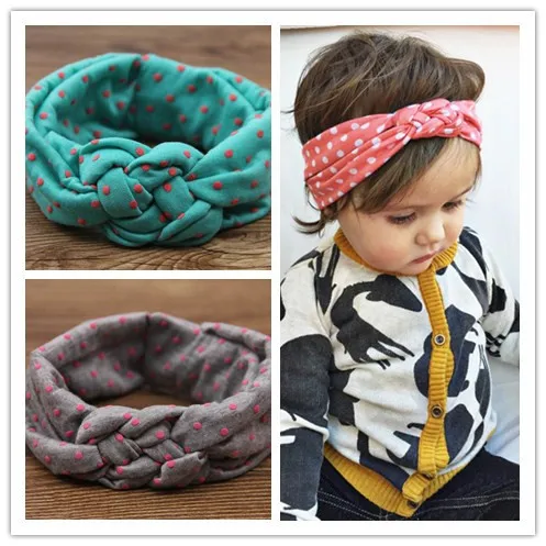 baby girls dot braided top knot twisted turban headband elastic for hair head bands wraps headbands accessories turbante wraps