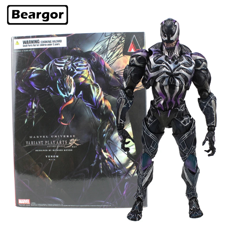 

10 inch Marvel Super Hero Spiderman Venom Variant PA KAI Ver. Boxed 26cm PVC Anime Action Figure Collection Model Doll Toys Gift