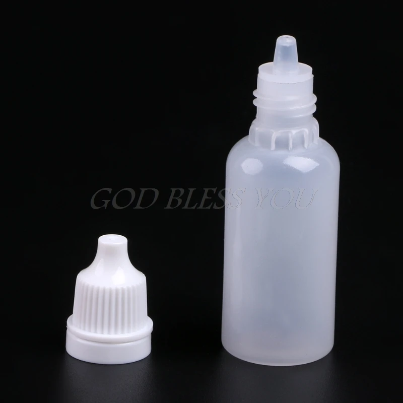 

10PCS 5ml-30ml Needle Tip Empty Plastic Squeezable Liquid Dropper White Bottles Case