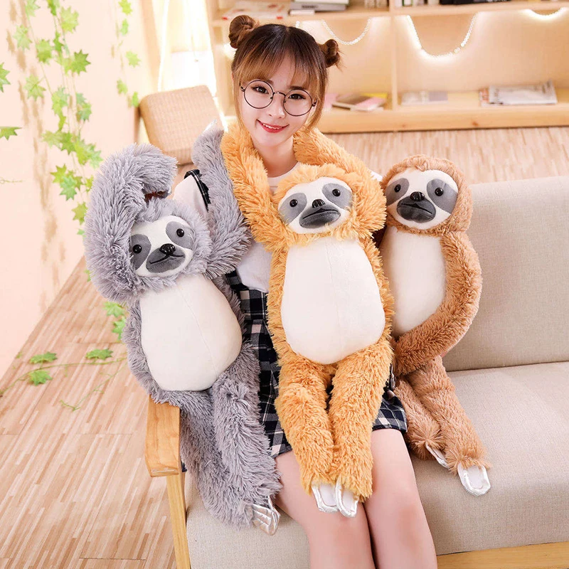 

75cm Rare Super Quality Simulation Sloth Cute Soft Stuffed Animal Plush Toy Doll Children Boys Girls Christmas Birthday Gift