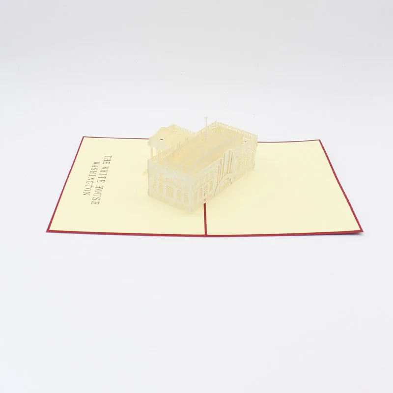  3D Laser Cut Handmade The White House Washington Paper Invitation Greeting Cards PostCard Business  - 32793318703