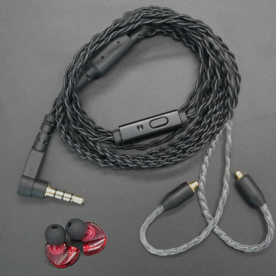 DIY MMCX кабель Detchable наушники для Shure SE215 SE535 SE846 UE900 W20 наушники Twist Замена стерео бас гарнитура с микрофоном