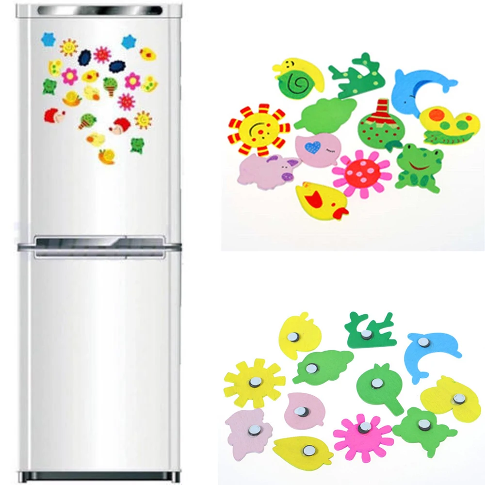 12 قطعة/المجموعة أطفال خشبية الكرتون الحيوان مغناطيس الثلاجة الجدار ملصق الطفل الاطفال ألعاب تعليمية الثلاجة ملصقات هدايا