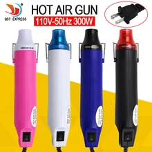 Pistola de calor de 110V, herramienta eléctrica de aire caliente, 300W, con soporte para asiento retráctil