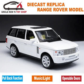 

1:24 Diecast RangeRover Scale Models Car Metal Toys Collection With Sound/Light/Pull Back Function For Children/Boys As Gift
