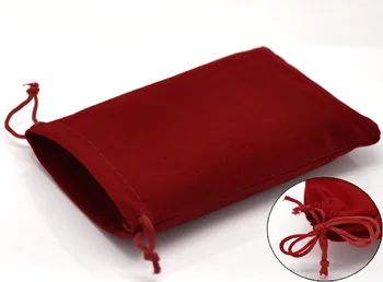 

DoreenBeads Velveteen Velvet Bags Rectangle Red 15cm x10cm(5 7/8" x3 7/8"), 2 PCs
