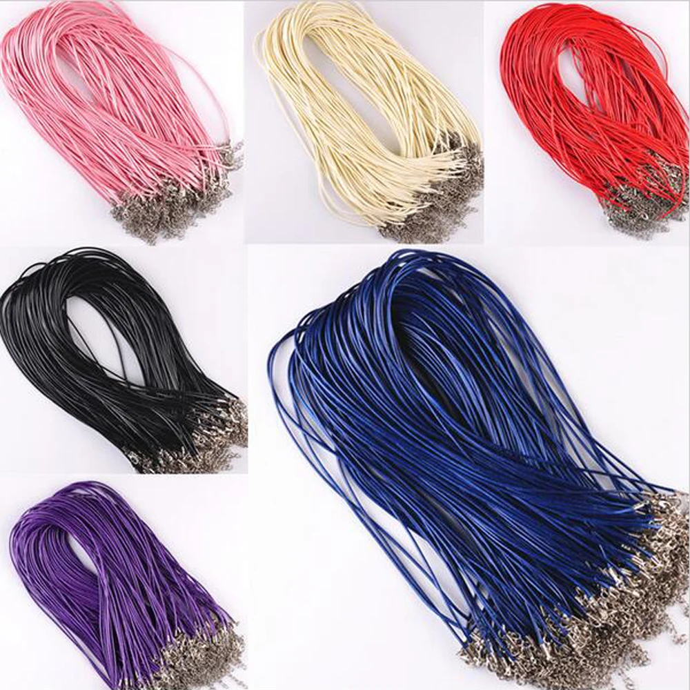 

9 Colors 10 Pcs/lot DIY Leather Chains Pendant Charms Findings String Cord 1.5 mm Black Begie Navy Blue Pink Purple Coffee Sale