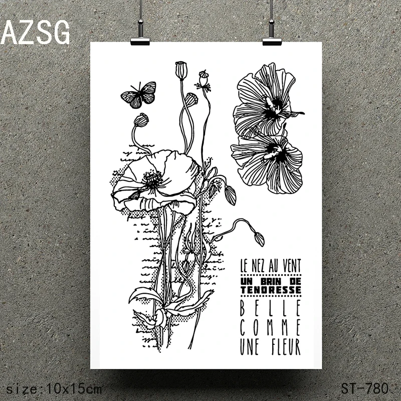 

AZSG Fragrant lotus Clear Stamps/seal for DIY Scrapbooking/Card Making/Photo Album Decoration Supplies