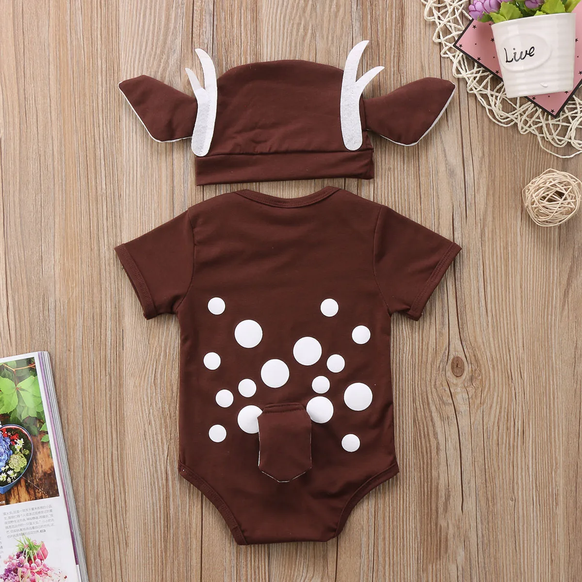 Pudcoco Deer Baby Clothes Infant Baby Boy Girl Cartoon Deer Romper+long