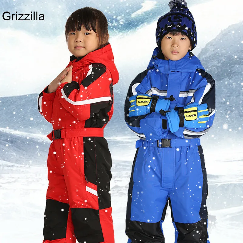 Children Outerwear Warm Skiing Jackets Thickened Kids Ski Suit Boys Girls Clothes Sets Winter Baby Rompers For 2-7T