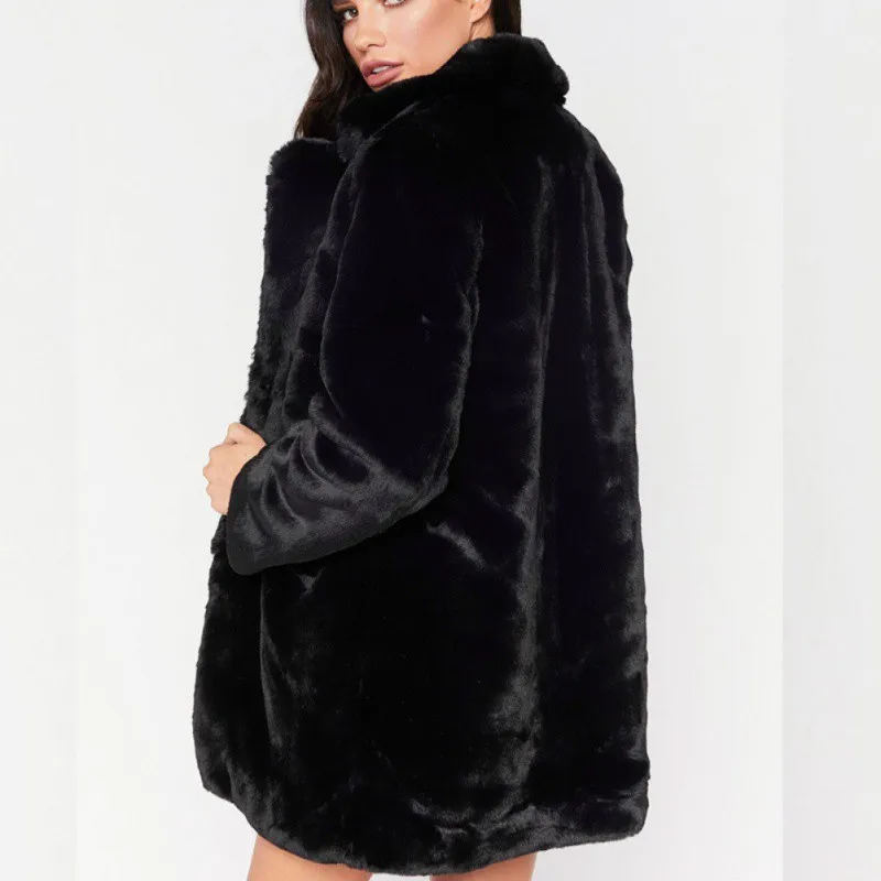 Faux Fur Coat Women Long Sleeve Thick Warm Flurry Jackets Plus Size Coat Winter Black Yellow Pink Red Fur Coats Fall 2018 T8
