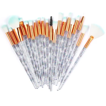 

20pcs/sets Diamond Makeup Brushes Set Transparent Flash Eyebrow Eyeliner Powder Foundation Brush Beauty Makeup Tools