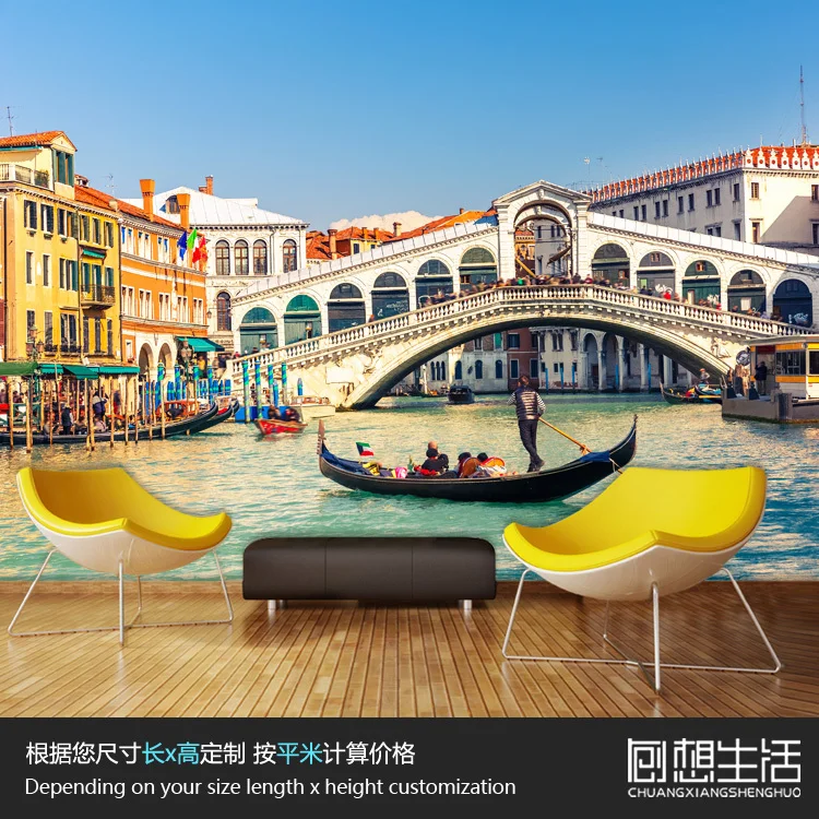 

Mural Venice Mediterranean large wallpaper murals 3D Wallpaper bedroom living room TV background wall customization