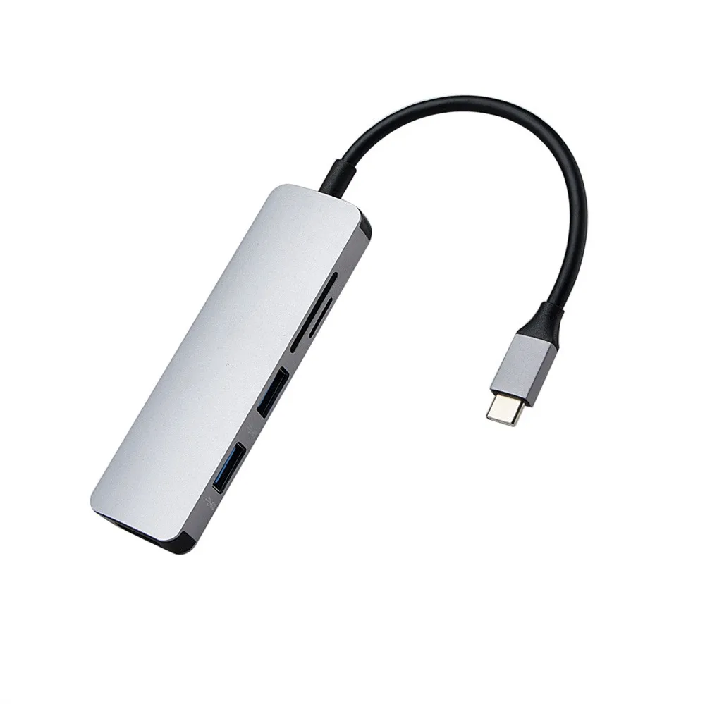 Computer Peripherals USB Hub 5in1 Hub Adapter Type-C USB 3.0 to 4K HDMI USB 3.0 SD TF Card Reader 5in1 Hub Adapter #20