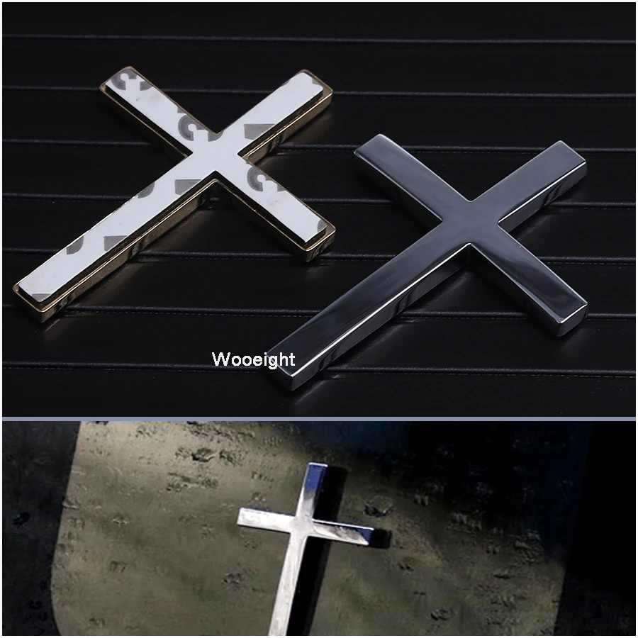 Wooeight 3D Metal Sticker Jesus Christian Cross Auto Body Emblem Badge Decal For BMW Benz Honda VW Ford Car Accessories (4)