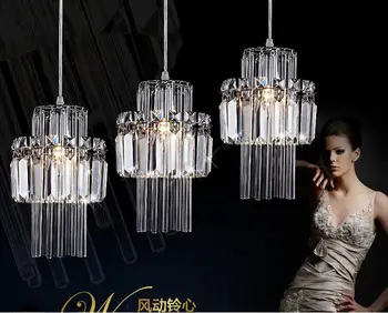 

Crystal LED creative combination pendant lamp art LED single three head porch combination Crystal Lamp pendant lights