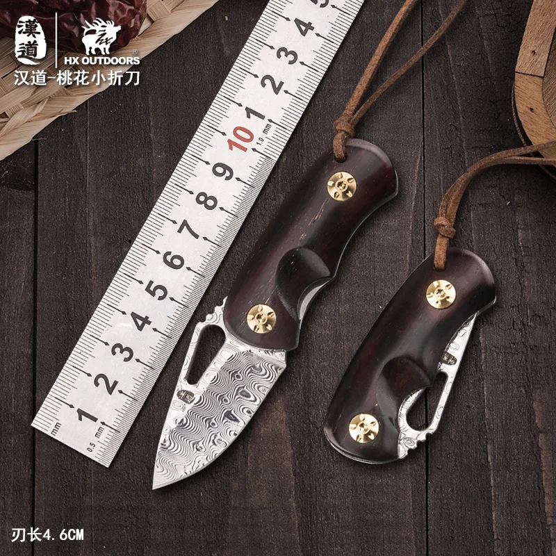 HX OUTDOORS Damascus Folding Knife Pocket Knives 60Hrc Collection knife Essential tool For Self-defense Outdoor Dropshipping