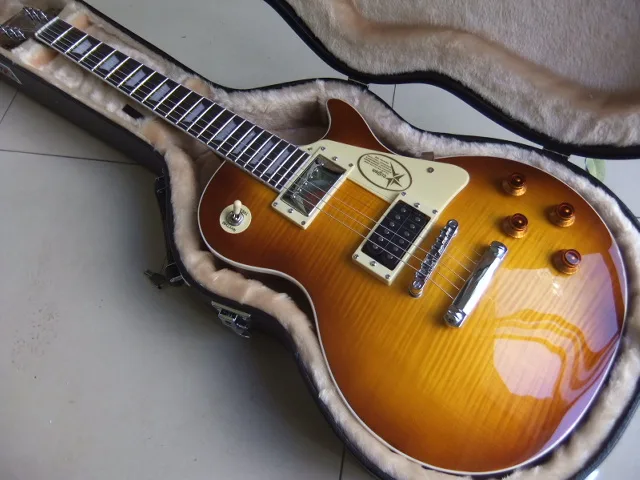 

Free Hardcase LP Jimmy Page Standard Electric Guitar In Amber Honey Burst 101122
