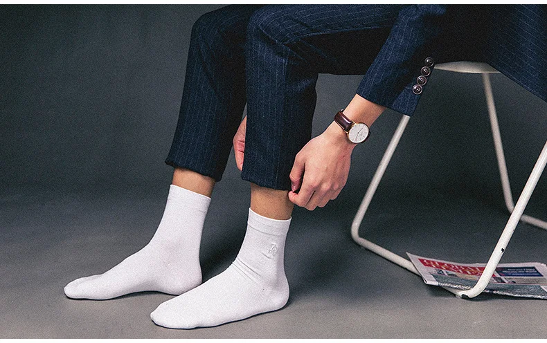 Носки pierpolo, модные брендовые мужские носки, 5 пар/партия, хлопковые носки, зимние дезодорирующие носки с вышивкой для мужчин, подарок