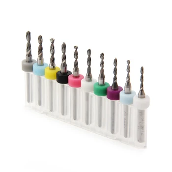 

OOTDTY 10Pcs/SET PCB Print Circuit Board Carbide Mini Micro Drill Bits CNC 1.5-2.4mm Hand Tools