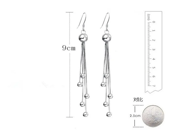 Новое поступление высокое качество длинные кисточки дизайн 925 серебро женские серьги-гвоздики ювелирные изделия Прямая