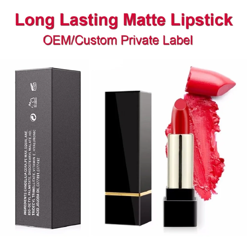 

Custom Private Label 17 Colors Matte Lipstick Pigments Long Lasting Makeup Waterproof Moist Cosmetics Lipstick Low MOQ Wholesale