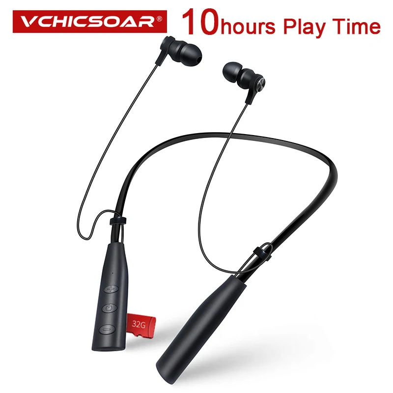 

Vchicsoar Sports Bluetooth Earphones Wireless Headphones Stereo Bluetooth 4.2 Headset Support TF Card MP3 with Mic for Phone