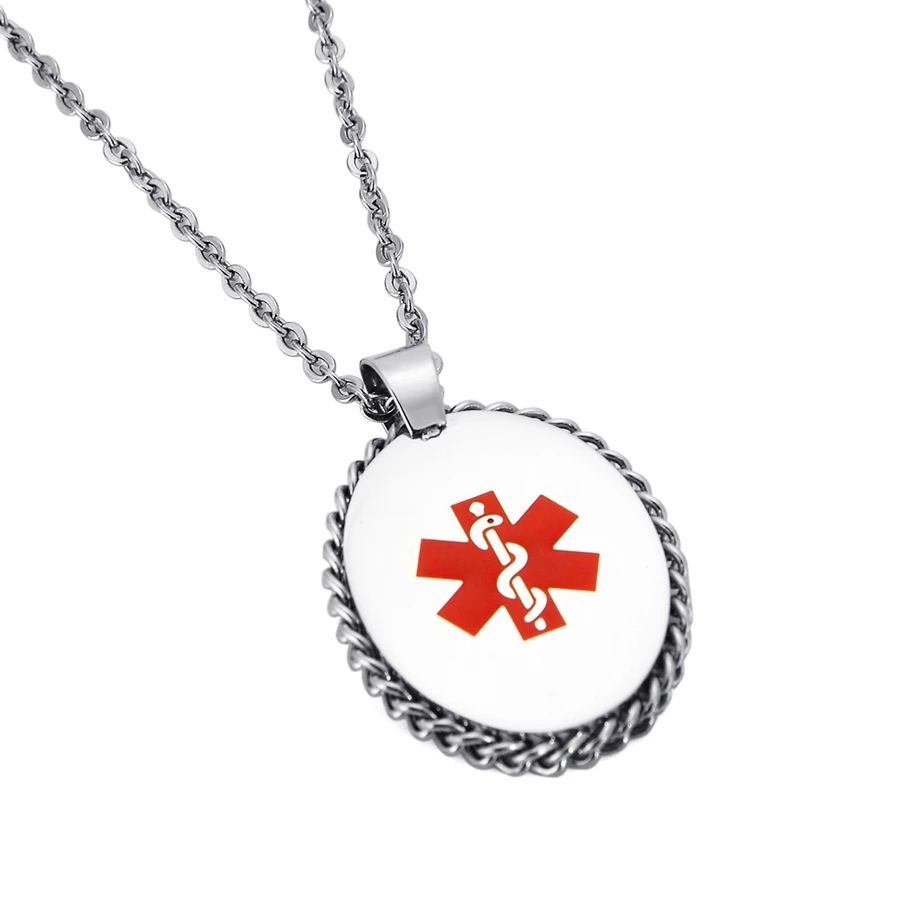 LASPERAL Stainless Steel Medical Emergency Symbol Charm Necklace