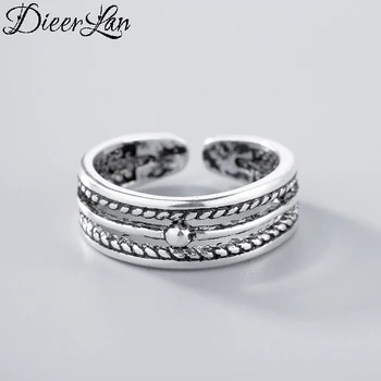 

Boho New Trendy 925 Sterling Silver Multi-layer Rings for Women Engagement Jewelry Adjustable Size Finger Rings Anillos 2019