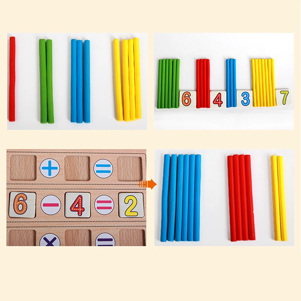 Baby Number Counting Math Toys Baby Early Montessori Educational Toys Mathematical Develop Math Wooden Toy Box Set Gift for Kids