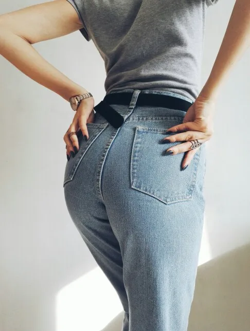 Джинсовые женские джинсы в европейском стиле, новинка Dongyu Zhou, ретро джинсы с завышенной талией, джинсы-шаровары