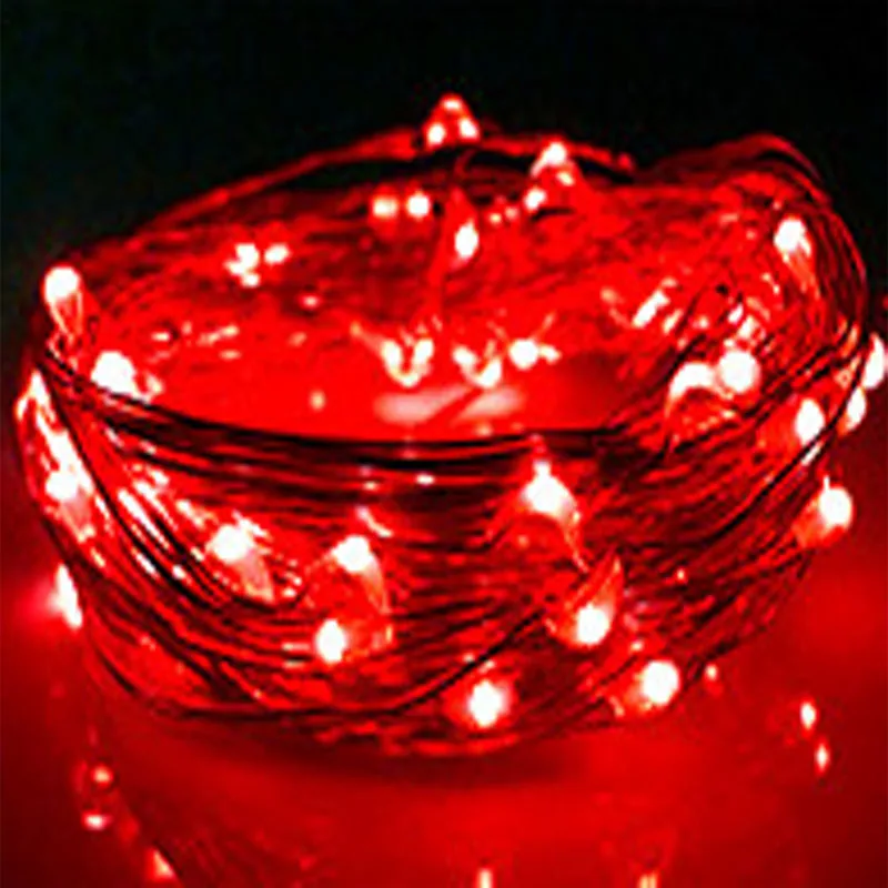 Рождественский декоративный светильник 2 м, светодиодный светильник из медной проволоки, свадебная гирлянда, светодиодный светильник, украшения для рождественской елки