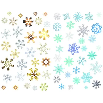 

1 PCS Golden Blue White Snowflake Decor Kawaii Aesthetic Stickers Scrapbooking Cute Logo Staionery Back to School Supplies