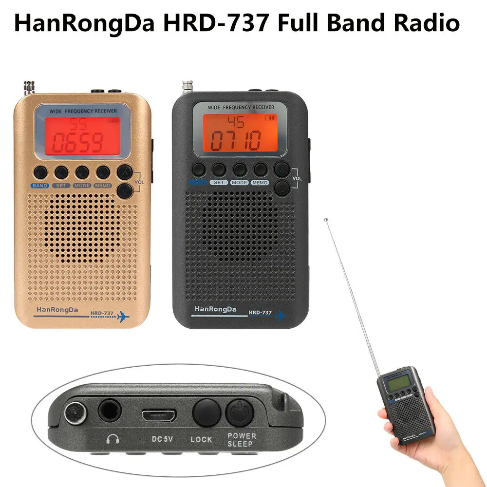 

Portable Full Band Radio Aircraft Band Receiver FM/AM/SW/ CB/Air/VHF World Band with LCD Display multi-function full-band radio