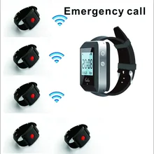 Беспроводная система вызова 1 часы наручные приемник с 5 часы наручные призыв к waiter вызов / звонок гость / медсестра экстренного вызова