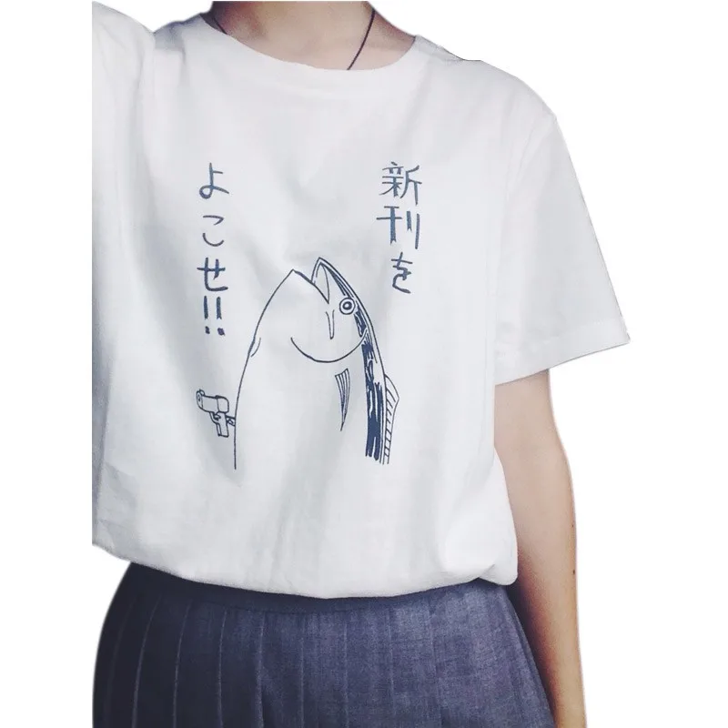 Летний стиль футболка Для женщин Топы Harajuku печати Camisetas Mujer О-образным вырезом