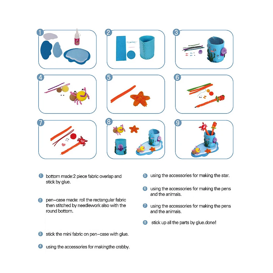 DIY ручной работы комплекта нетканый материал игрушки контейнер ручки, творческий ручка-держатель Книги по искусству и ремесла Развивающие