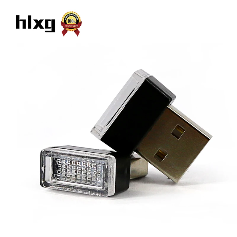 Hlxg 1 светодио дный шт. USB LED автомобиля атмосфера огни светодиодные