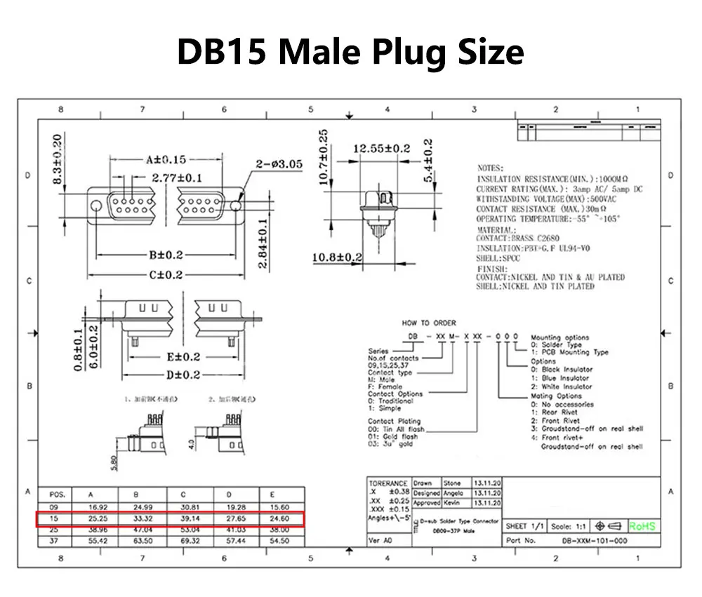 DB15 коннекторы для сварки штекер гнездо 2 ряда 15 Pin последовательный порт разъем D-SUB15 адаптеры