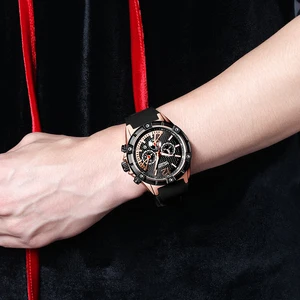 Image 5 - MEGIR Quartz Watch Men Rose Gold Luminous Waterproof Sports Watches Clock Chronograph Wristwatches Erkek Kol Saati Montre Homme