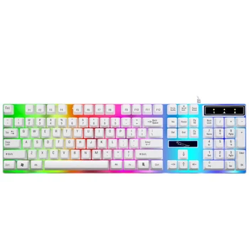

Professional Colorful Crack LED Backlit USB Wired PC Rainbow Gaming Keyboard Suspended Keycap with Similar Mechanical Feel