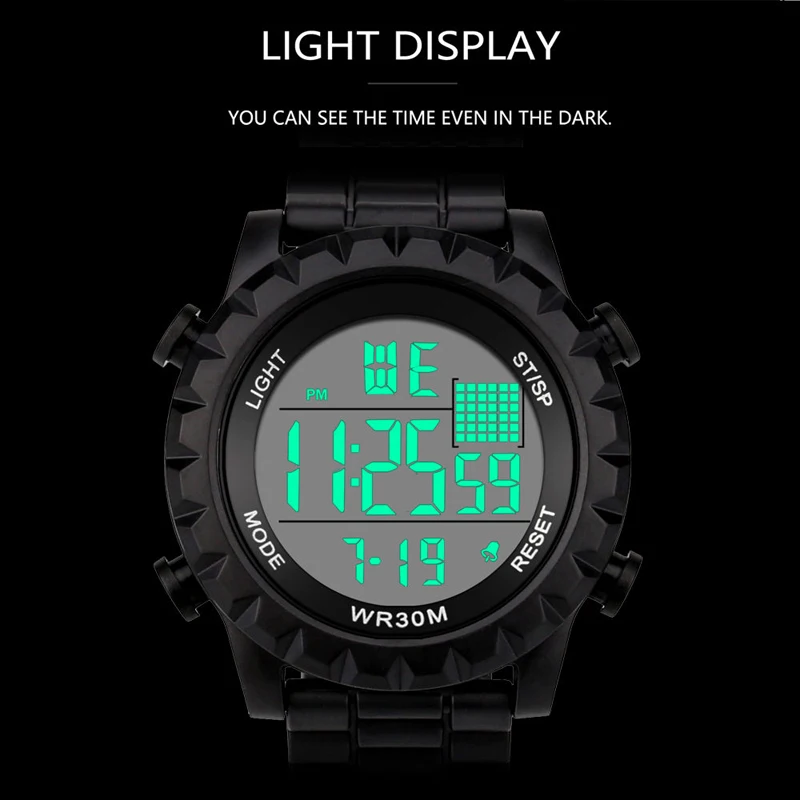 

Sports Casual LED Watch Retro Digital Display Date Unisex Males Quartz Watch Electronics Men Clock Wristwatch Relogio Masculino
